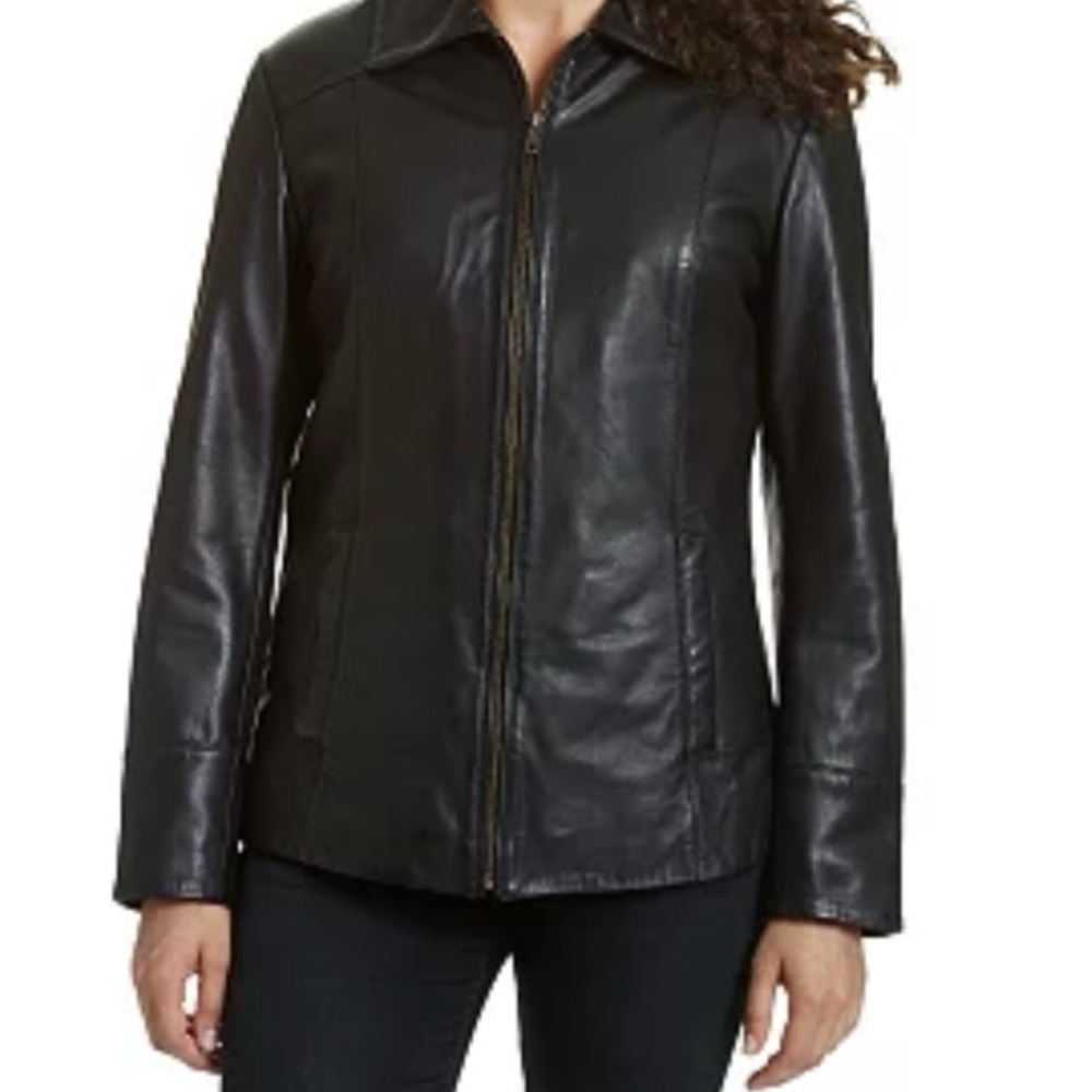 Black leather jacket